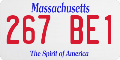 MA license plate 267BE1