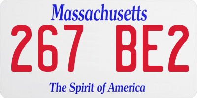 MA license plate 267BE2