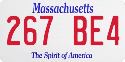 MA license plate 267BE4