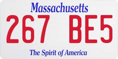 MA license plate 267BE5