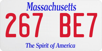 MA license plate 267BE7