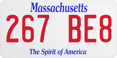MA license plate 267BE8