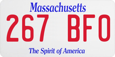 MA license plate 267BF0