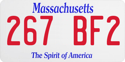 MA license plate 267BF2