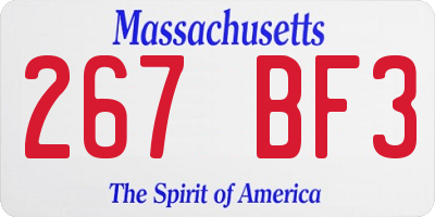 MA license plate 267BF3