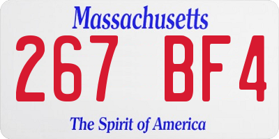 MA license plate 267BF4