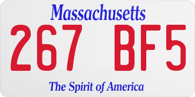 MA license plate 267BF5