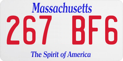 MA license plate 267BF6