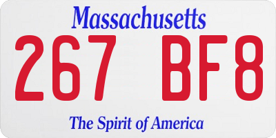 MA license plate 267BF8