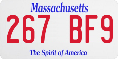 MA license plate 267BF9
