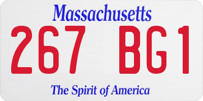 MA license plate 267BG1