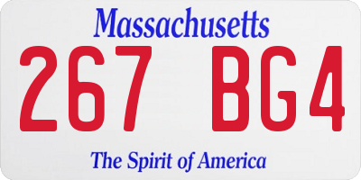 MA license plate 267BG4