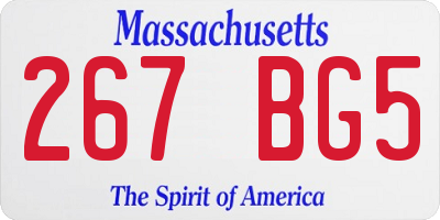 MA license plate 267BG5