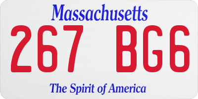 MA license plate 267BG6