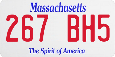 MA license plate 267BH5
