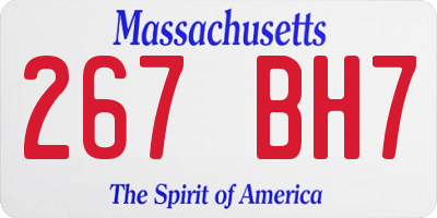 MA license plate 267BH7