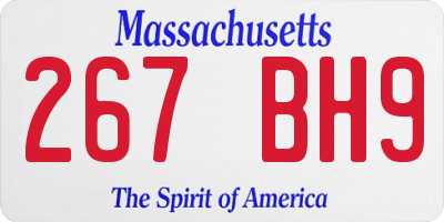 MA license plate 267BH9
