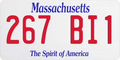 MA license plate 267BI1