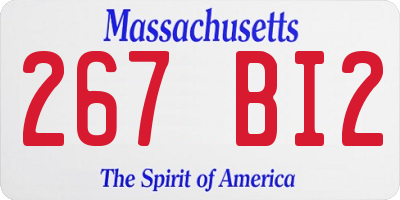 MA license plate 267BI2