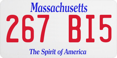 MA license plate 267BI5