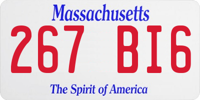 MA license plate 267BI6