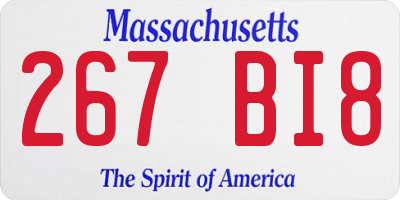 MA license plate 267BI8