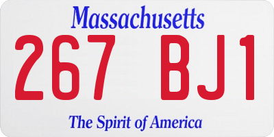 MA license plate 267BJ1