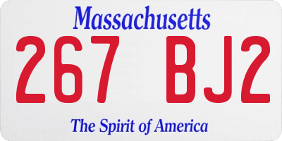 MA license plate 267BJ2