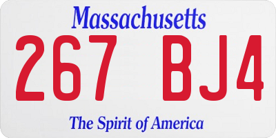 MA license plate 267BJ4