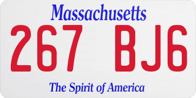 MA license plate 267BJ6