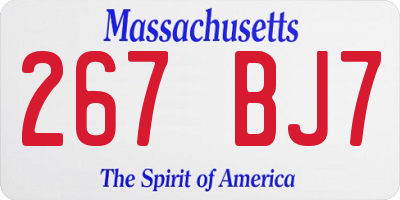 MA license plate 267BJ7