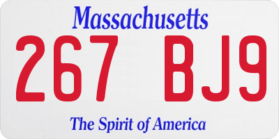 MA license plate 267BJ9