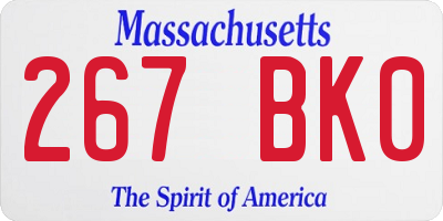 MA license plate 267BK0