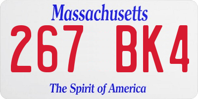 MA license plate 267BK4