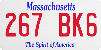 MA license plate 267BK6
