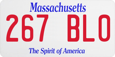 MA license plate 267BL0