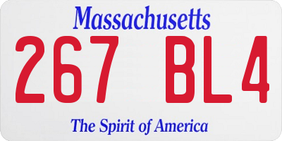MA license plate 267BL4