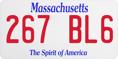 MA license plate 267BL6