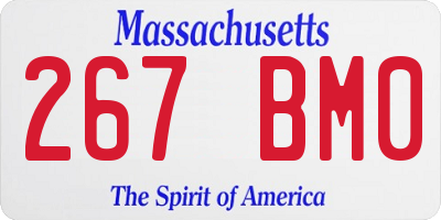 MA license plate 267BM0