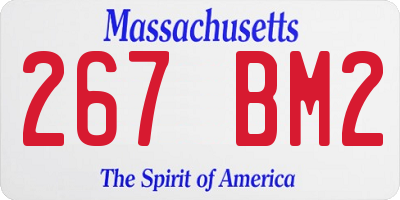 MA license plate 267BM2