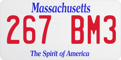 MA license plate 267BM3