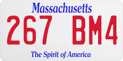 MA license plate 267BM4