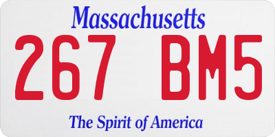 MA license plate 267BM5