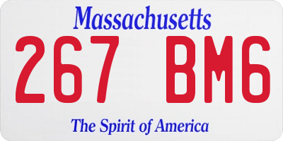 MA license plate 267BM6