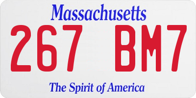MA license plate 267BM7