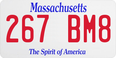 MA license plate 267BM8