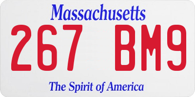 MA license plate 267BM9