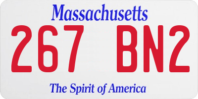 MA license plate 267BN2