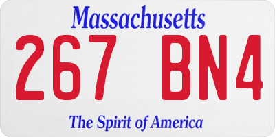 MA license plate 267BN4
