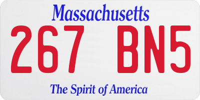 MA license plate 267BN5